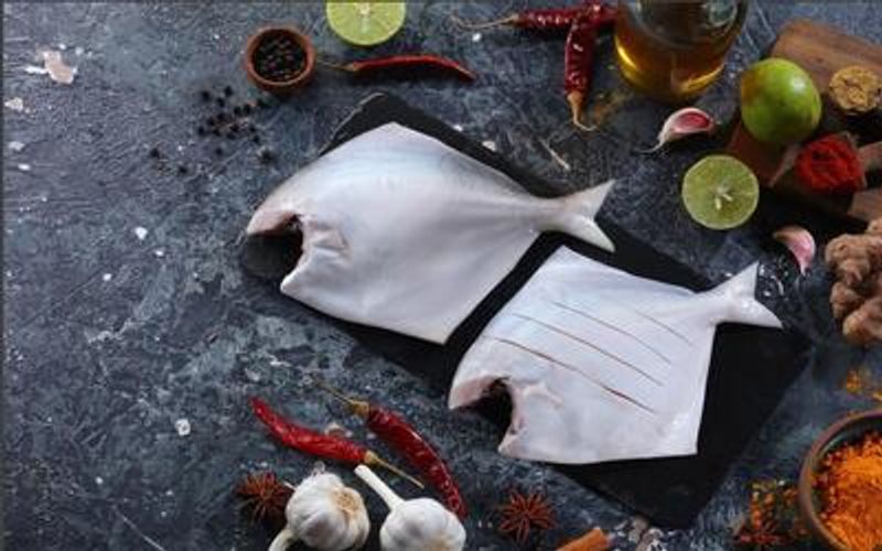 Silver Pompfret Whole Cleaned